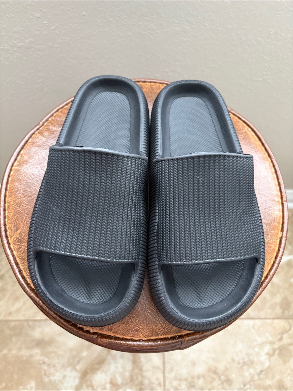 Women's Black Slide Sandals - Comfortable Everyday Slip-Ons